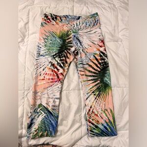 Fabletics multicolored palm tree leggings